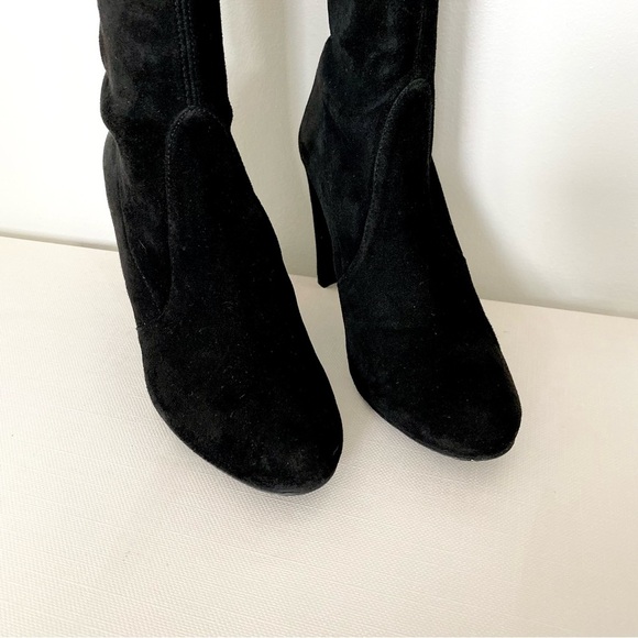 Stuart Weitzman NWT Over-The-Knee Black Suede Boots Size 7 - Picture 6 of 15
